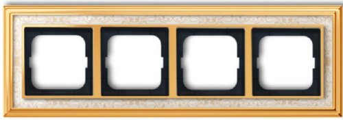 Рамка универсальная ABB Династия 4-м. полированная латунь/белая роспись фото Рамка универсальная ABB Династия 4-м. полированная латунь/белая роспись картинка